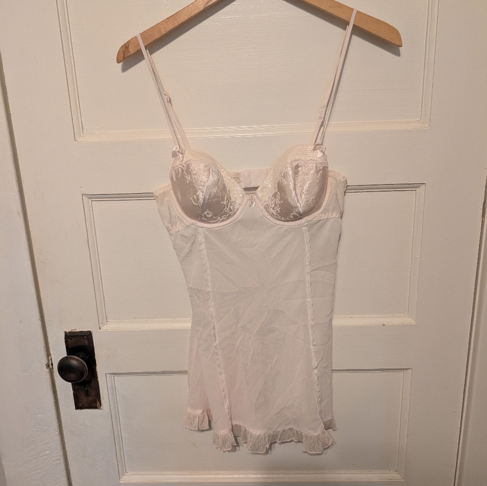 Expressions by California Dynasty Vintage Lingerie Medium Blush Ivory Babydoll